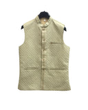 Sage Green - Rich Lucknowi Sequins Mens Waistcoat - Bollywood - KCS4013 VH 0324 - Prachy Creations