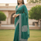 Sage Green - Rich Saree with Thread / Stone Embroidery and Blouse Piece - UK stock - 24hr Dispatch - RS2525 VJ - Prachy Creations