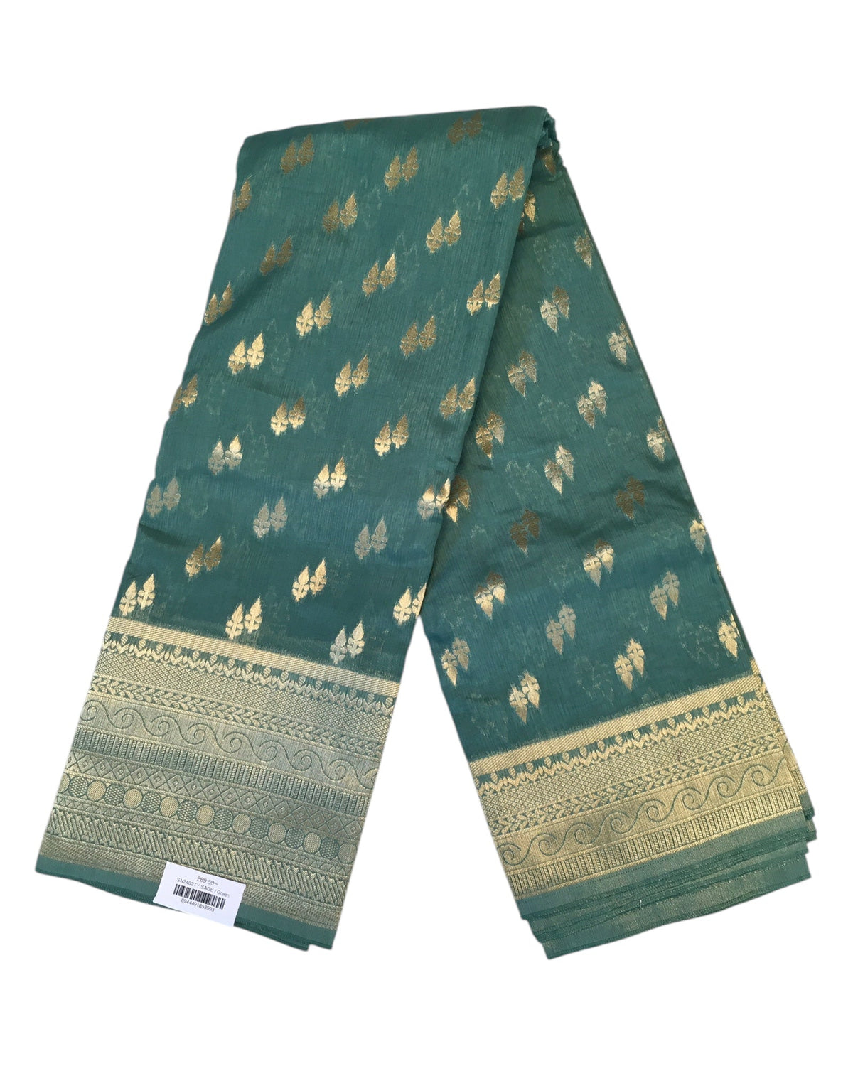Sage Green - Traditional Handloom Banarasi Sari / Saree - with Blouse Piece - SN2402 11TY24 - Prachy Creations