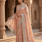 Sale! Baby Pink - Pastel Sequins Silky Saree with Blouse Piece - MF3801 JJ 0824 - Prachy Creations