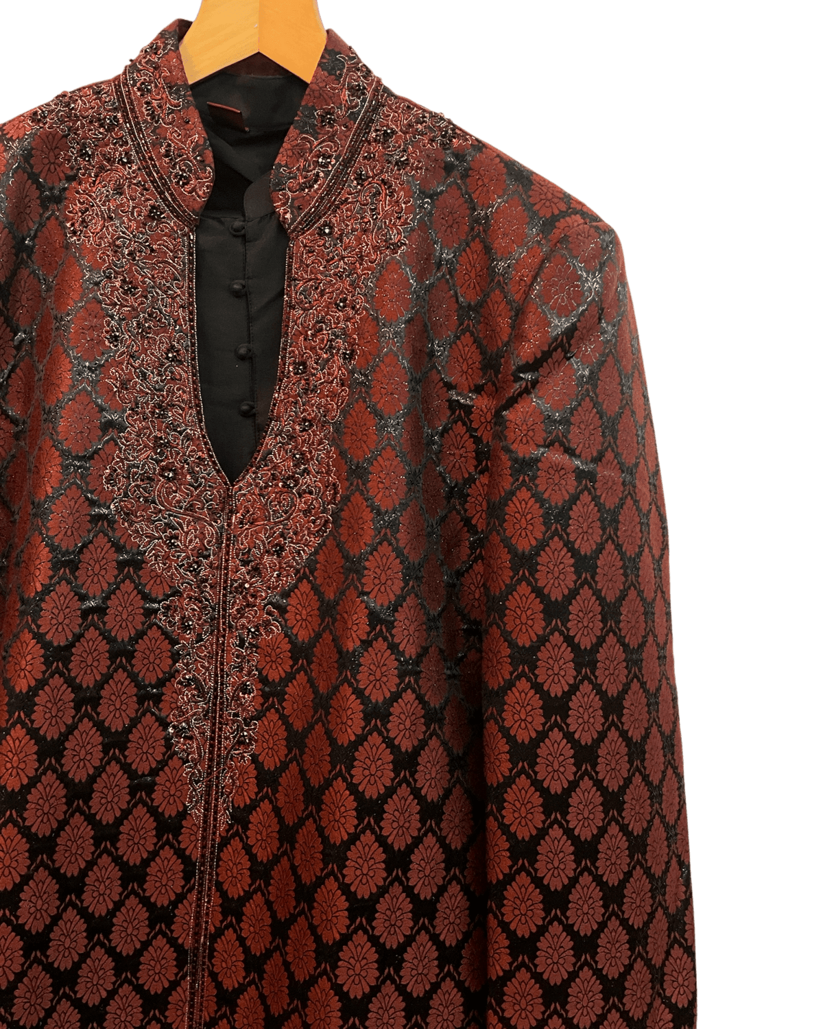 SALE ! Black / Maroon - Mens Sherwani / Indo-Western - Fantastic Value - SW9207 03RC10 - Prachy Creations