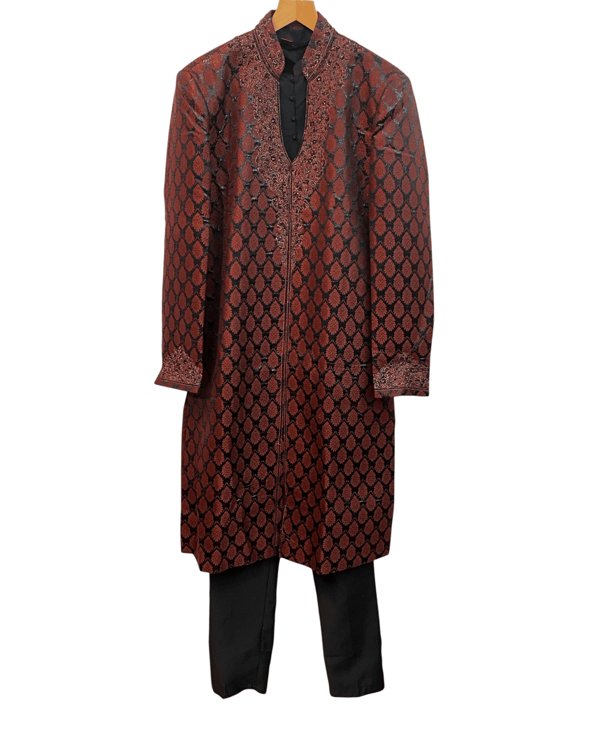 SALE ! Black / Maroon - Mens Sherwani / Indo-Western - Fantastic Value - SW9207 03RC10 - Prachy Creations