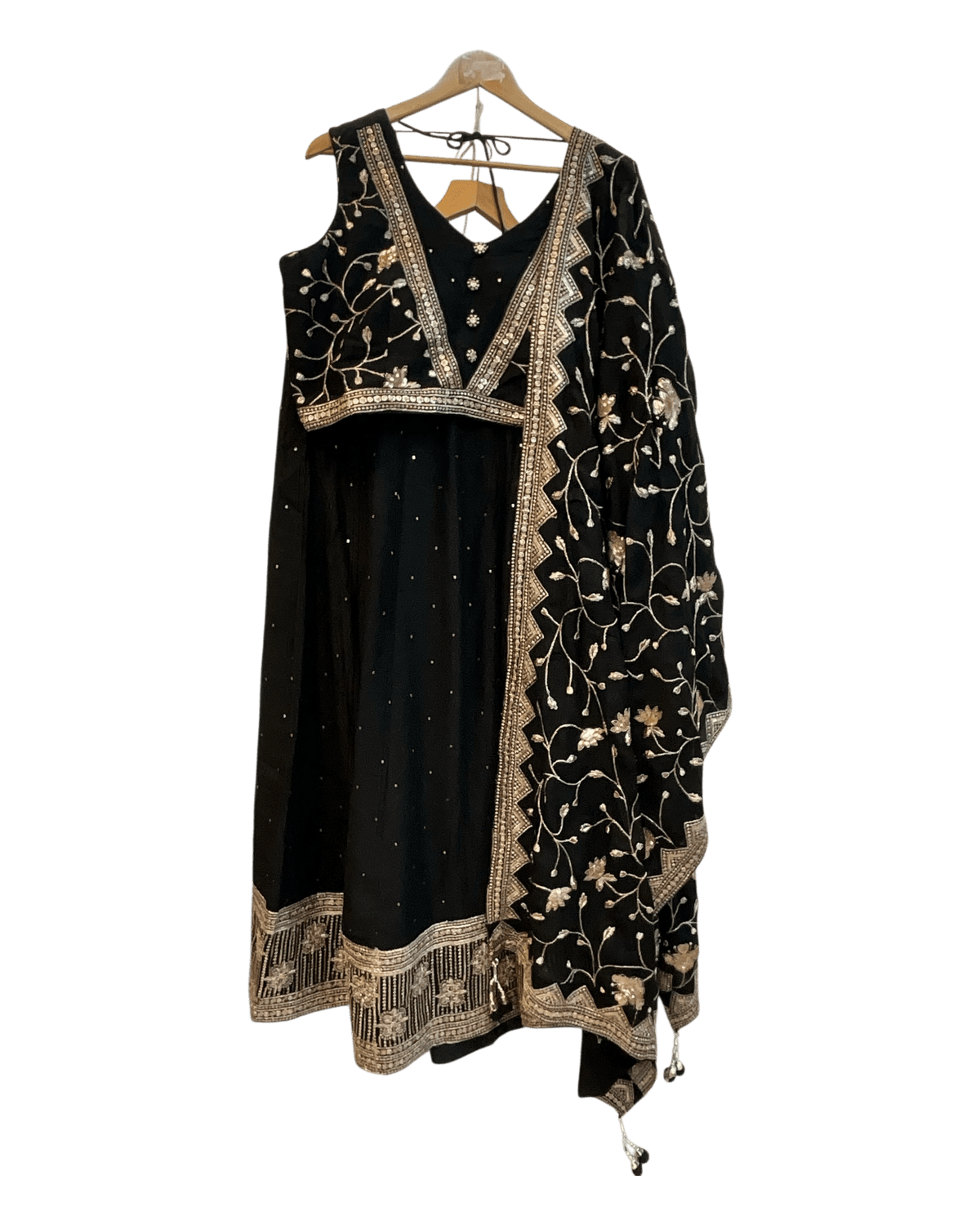 Sale! Black - Ready Made Lehenga Set - Size 16 - 42" (Loosen up to 14) ) UK Stock - 24h Dispatch - KTC241210 TJ 1224 - Prachy Creations