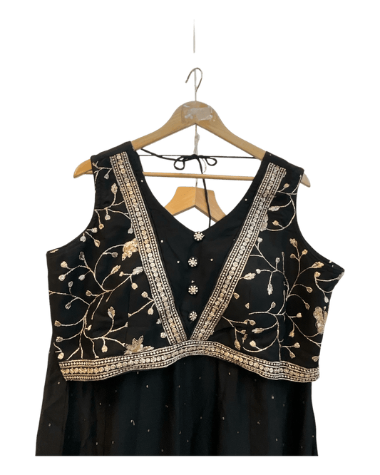 Sale! Black - Ready Made Lehenga Set - Size 16 - 42" (Loosen up to 14) ) UK Stock - 24h Dispatch - KTC241210 TJ 1224 - Prachy Creations