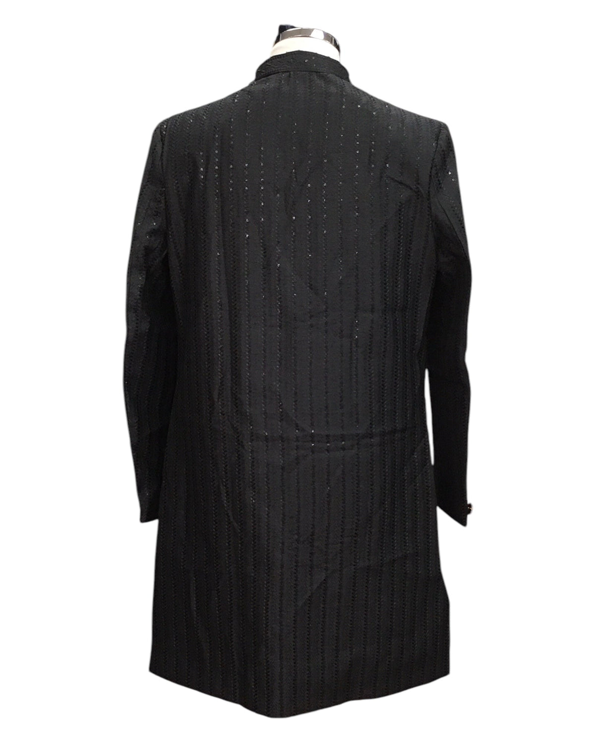 SALE ! Black - Stunning Double Layered Mens Sherwani - SHU2506 JC 0325 - Prachy Creations