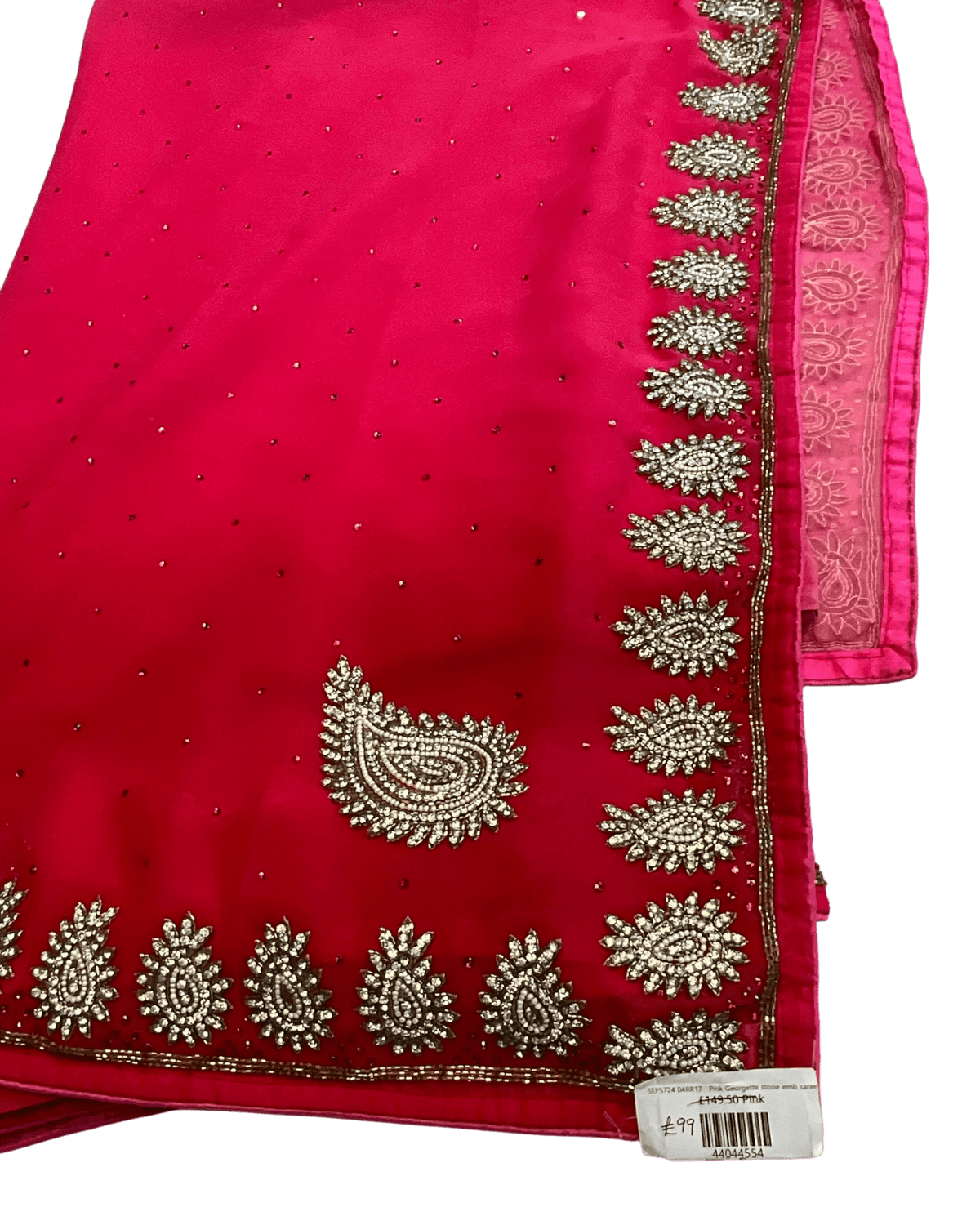 Sale - Coral Pink - Fancy Saree with Blouse Piece - SEP5724 04RR17 - Prachy Creations