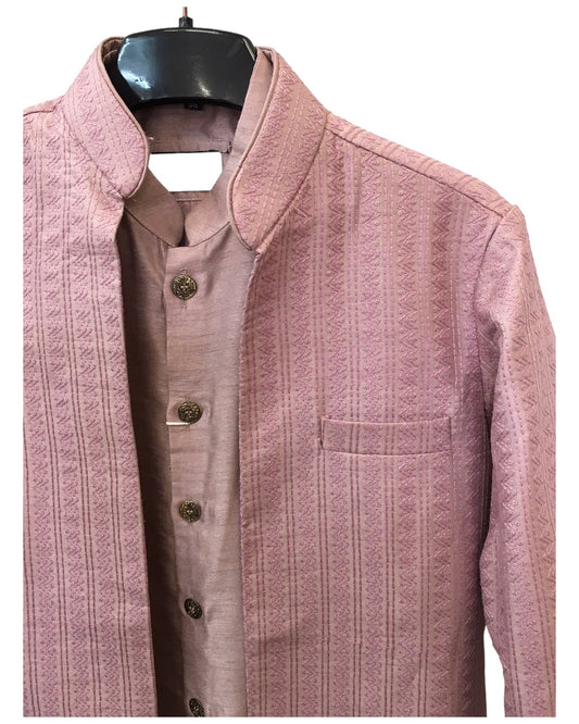 Sale! Dusty Pink - Mens Kurta Set with Rich Long Jacket - UK Stock - 24h Dispatch - HHF2411 TV 0624 - Prachy Creations