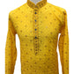 SALE! Haldi Yellow - Linen Mirror Work Mens Kurta Set - Sangeet Mehendi Haldi - NY2303 KT 1123 - Prachy Creations