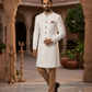 SALE ! Off White / Cream - Raw Silky Sherwani with Hand Embroidery - YD2304 RV 0523 - Prachy Creations