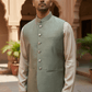 SALE ! Pista Green - Handloom Dupion Silk Mens Waistcoat - DL2302 KKp1023 - Prachy Creations