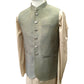 SALE ! Pista Green - Handloom Dupion Silk Mens Waistcoat - DL2302 KKp1023 - Prachy Creations