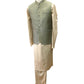SALE ! Pista Green - Handloom Dupion Silk Mens Waistcoat - DL2302 KKp1023 - Prachy Creations