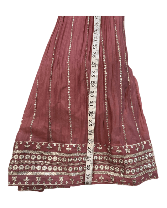 SALE! SALE! Size 12 - Dusty Pink - Ready Made Lehnga Set - Haldi / Mehndi / Weddings - UK Stock - 24h Dispatch - PC2604 VT - Prachy Creations