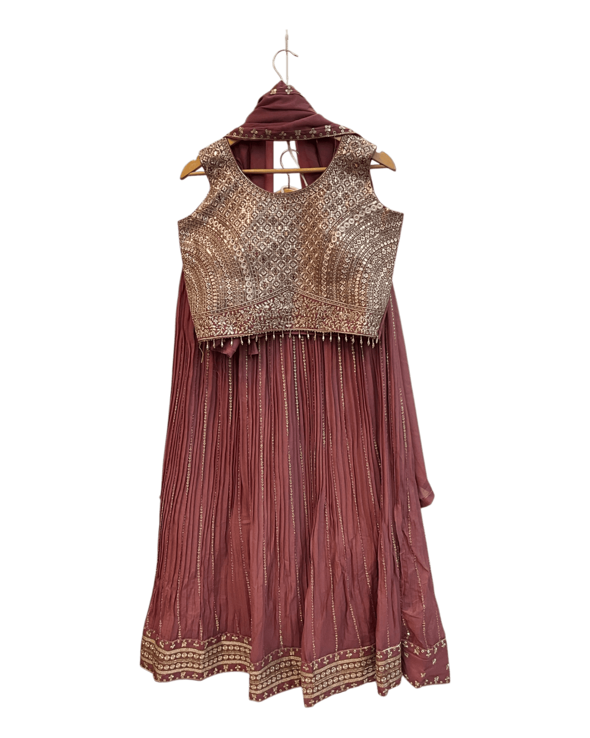 SALE! SALE! Size 12 - Dusty Pink - Ready Made Lehnga Set - Haldi / Mehndi / Weddings - UK Stock - 24h Dispatch - PC2604 VT - Prachy Creations