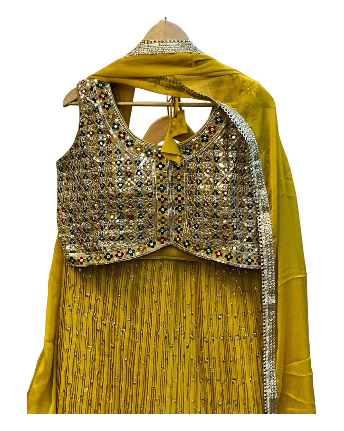 SALE! SALE! Size 14 - Yellow Ready Made Lehnga Set - Haldi / Mehndi / Weddings - UK Stock - 24h Dispatch - PC2602 XX - Prachy Creations