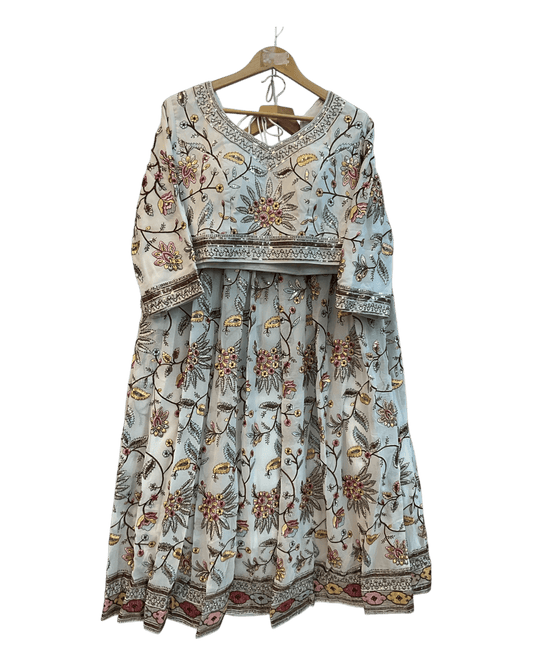 SALE! SALE! Size 18 (44" Bust) - Off White - Ready Made Lehnga Set - Haldi / Mehndi / Weddings - UK Stock - 24h Dispatch - PC2607 XX - Prachy Creations