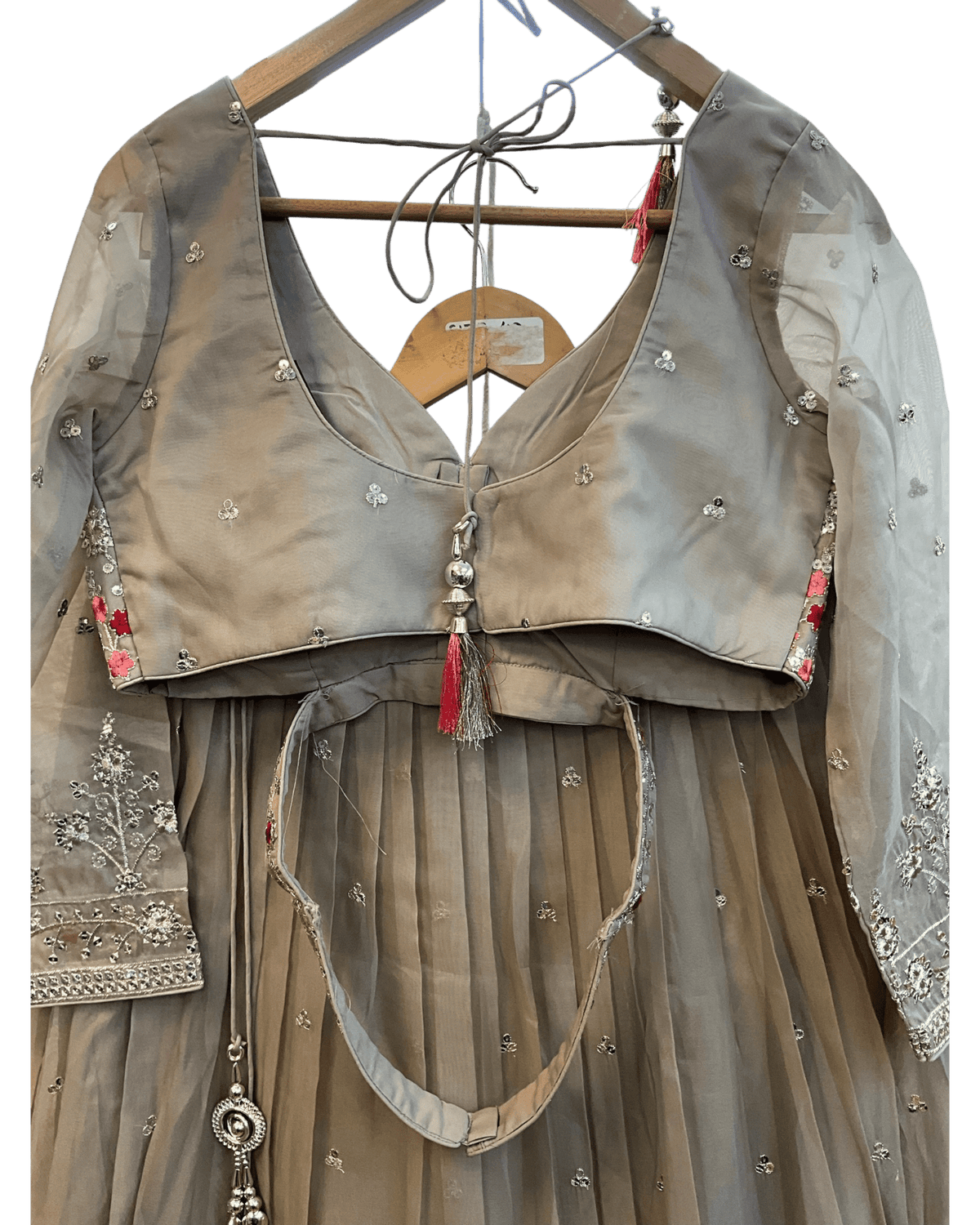 SALE ! Size UK 12 (38") Light Grey - Lehenga Set - Mehndi / Sangeet / Bridesmaids / Weddings / Garba - UK Stock - 24h Dispatch - OC42076 PA26 - Prachy Creations
