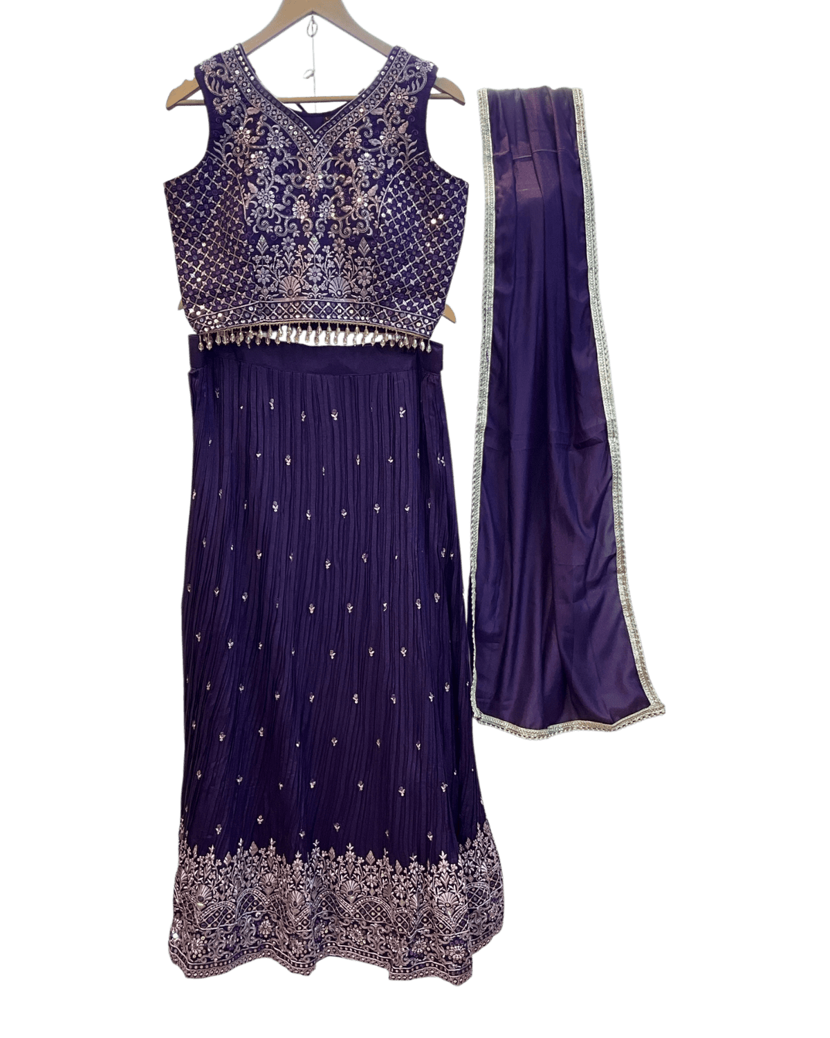 SALE ! Size UK 12 (38") Purple - Lehenga Set - Mehndi / Sangeet / Bridesmaids / Weddings / Garba - UK Stock - 24h Dispatch - PC2609 07xyz26 - Prachy Creations