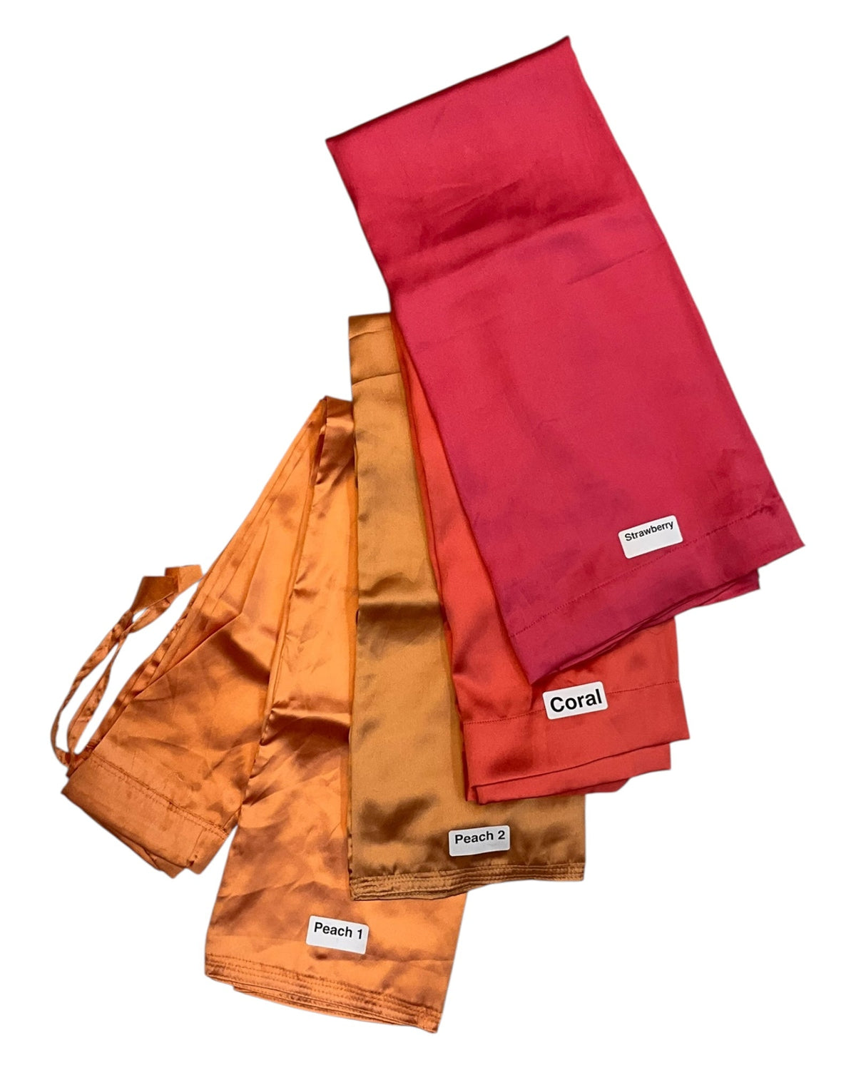 Peach Coral Fuchsia Satin Saree Petticoats