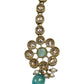 Sea Green - Antique Gold Finish Medium Size Tika Head Piece - Indian Ladies Fashion Jewellery - AE2432 11Vp24 - Prachy Creations