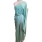 Sea Green - Crepe Chiffon - Diamante Border Saree with Blouse Piece - DAZ56003 VY 0425 - Prachy Creations
