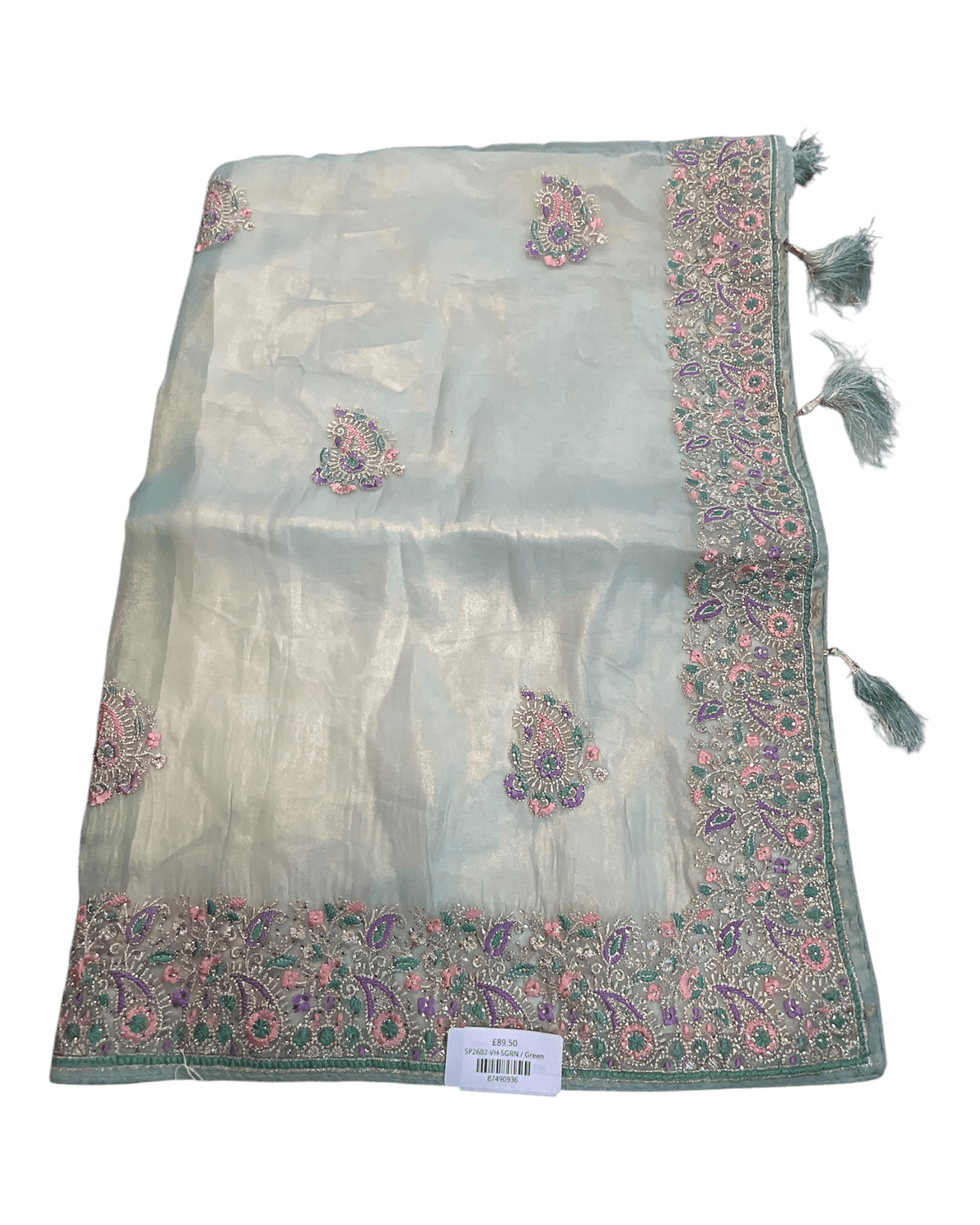 Sea Green - Fancy Party Saree with Blouse Piece - UK stock - 24hr Dispatch - SP2602 VH - Prachy Creations