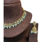 Sea Green - Medium Size Antique Gold Finish Necklace Set with Earrings - RAK375 Pp - Prachy Creations