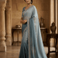 Sea Green - Saree with Thread / Stone Embroidery and Blouse Piece - UK stock - 24hr Dispatch - SP2620 KC - Prachy Creations