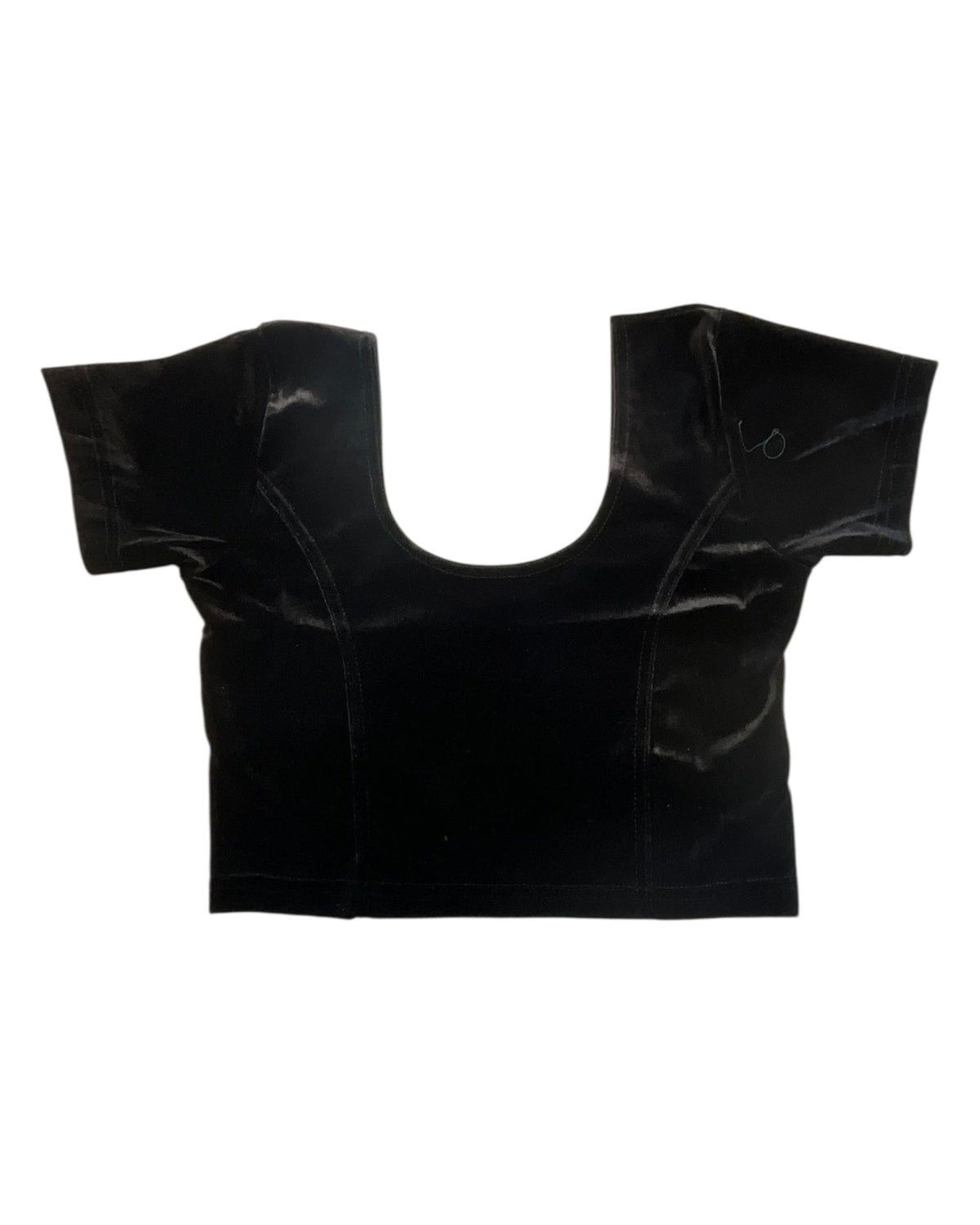 Short Sleeve Ladies Black Velvet Saree Lehenga Blouse - Magic Saree Blouse - X Small to 5XL - UK Stock V021 - Prachy Creations