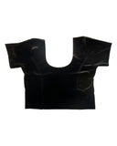 Short Sleeve Ladies Black Velvet Saree Lehenga Blouse - Magic Saree Blouse - X Small to 5XL - UK Stock V021 - Prachy Creations