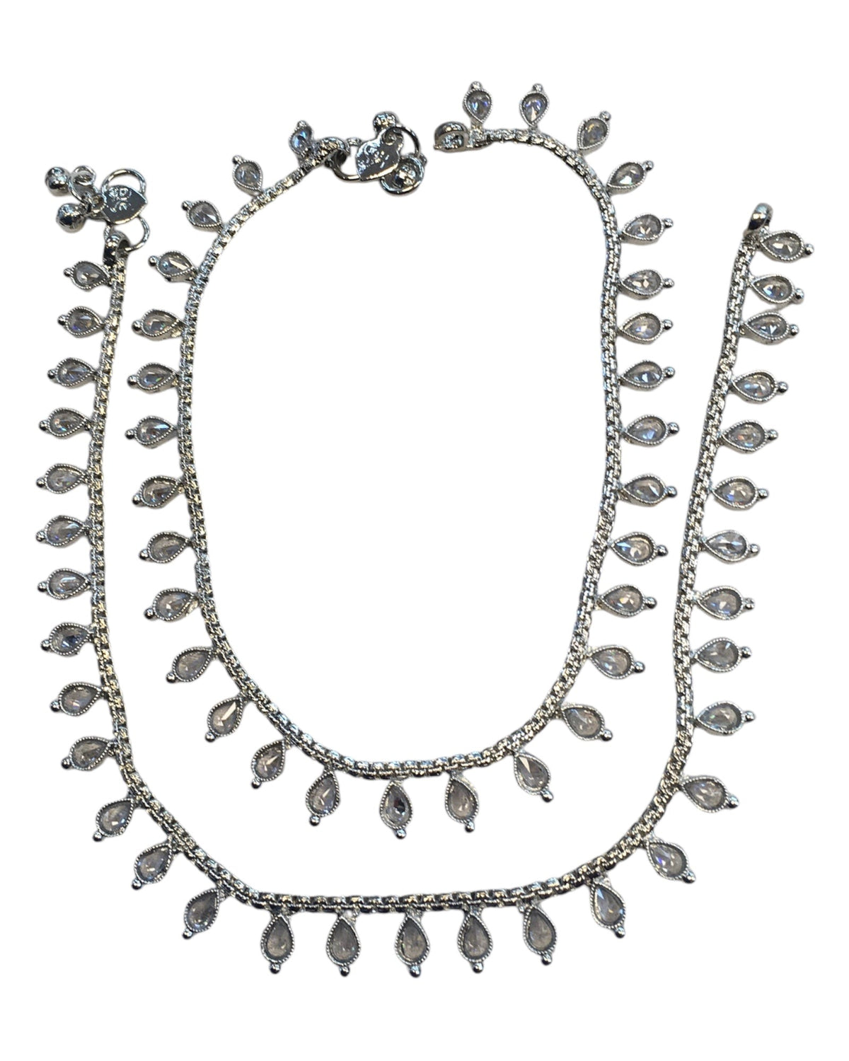 Silver Finish - Ankle Chain / Payal / Paazeb - Fashion Jewellery - Bollywood - Weddings - DAJ590 24P10 - Prachy Creations