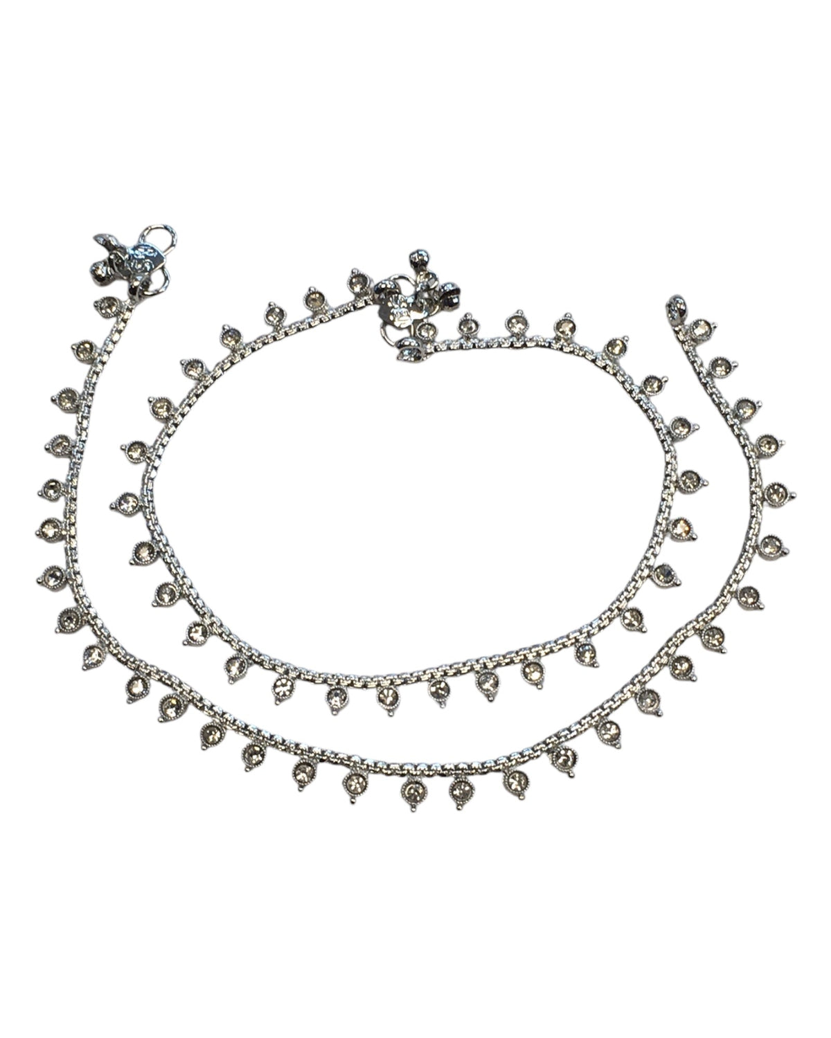 Silver Finish - Ankle Chain / Payal / Paazeb - Fashion Jewellery - Bollywood - Weddings - DAJ591 24Tp10 - Prachy Creations