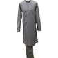 Silver / Grey - Cotton Silky Self Brocade Mens Kurta Set - Sangeet Mehendi Haldi - KCS1193 VC 1123 - Prachy Creations