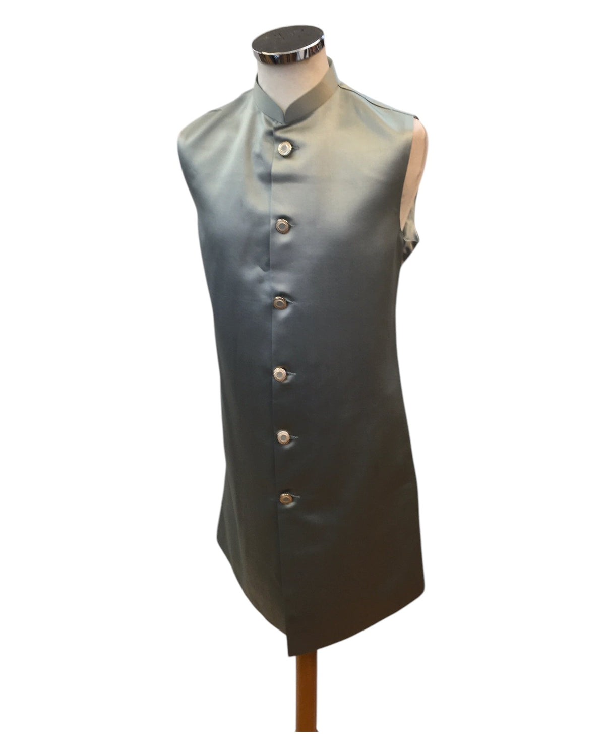 Silver Grey - PREMIUM Mens Knee Length Jacket with Long Waistcoat - Fantastic Fit - KCS6150 02RK25 - Prachy Creations