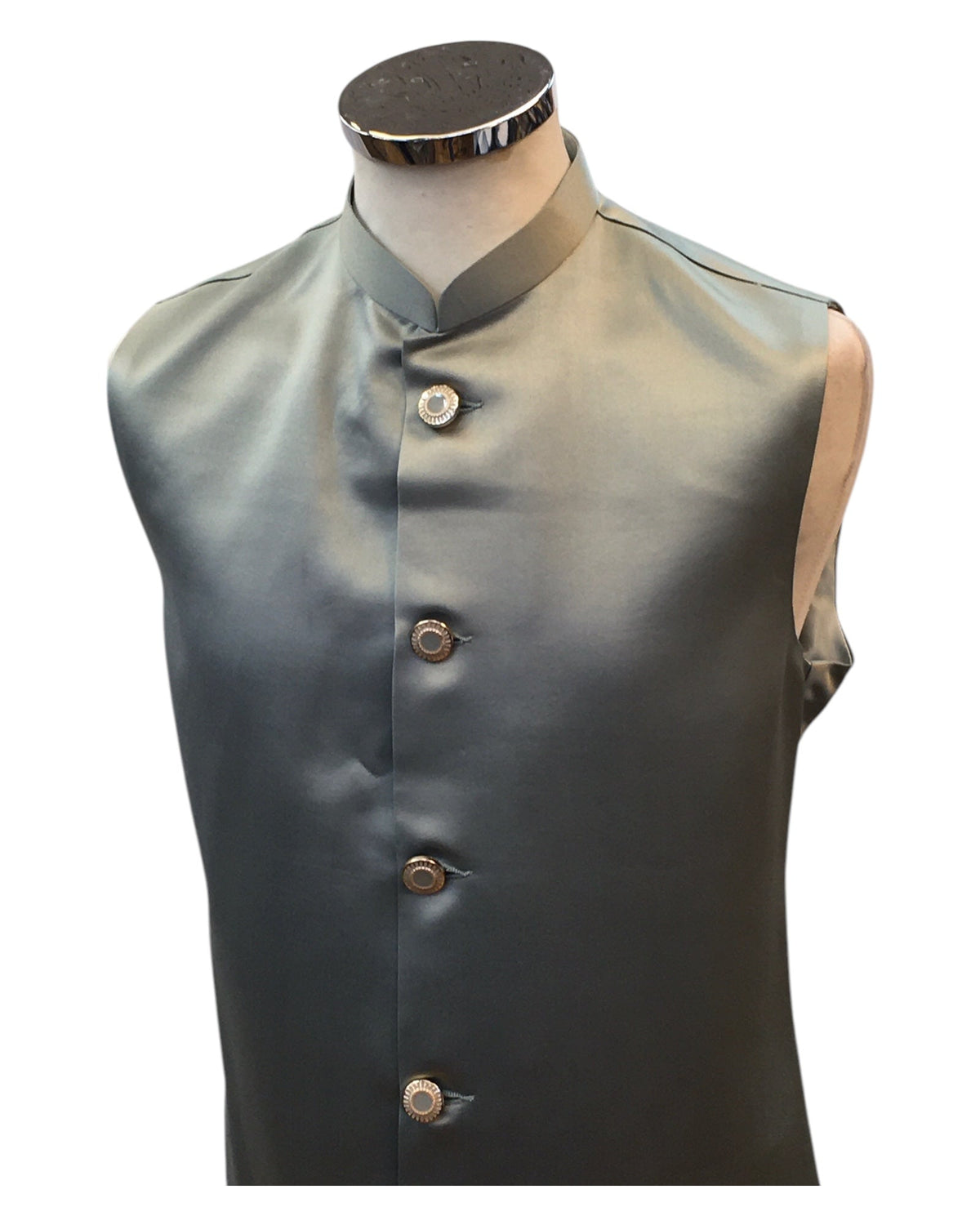 Silver Grey - PREMIUM Mens Knee Length Jacket with Long Waistcoat - Fantastic Fit - KCS6150 02RK25 - Prachy Creations