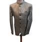 Silver / Grey - PREMIUM Slim Fit Mens Self Brocade BandhGala / Prince / Chinese Collar Jacket - Fantastic Fit - CS2501 01TA25 - Prachy Creations