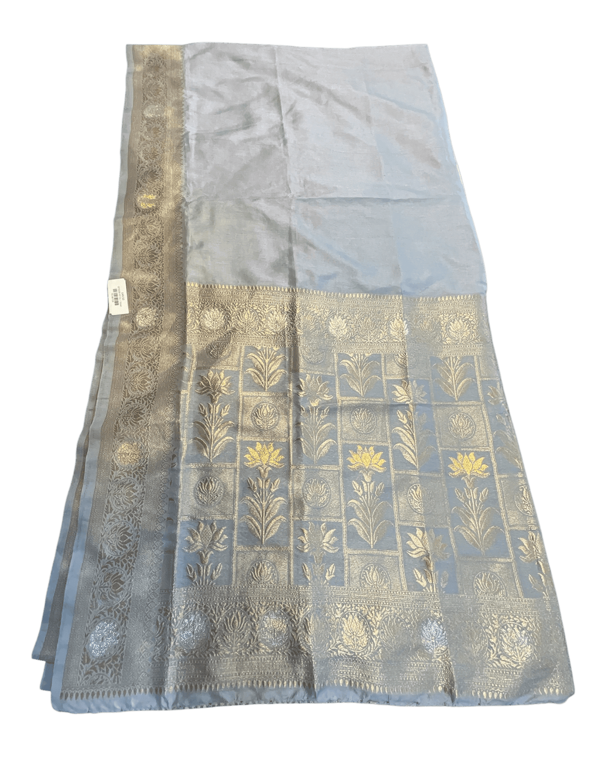 Silver Grey - Traditional Handloom Saree with Blouse Piece - UK stock - 24hr Dispatch - SP2630 KP - Prachy Creations