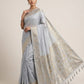 Silver Grey - Traditional Handloom Saree with Blouse Piece - UK stock - 24hr Dispatch - SP2630 KP - Prachy Creations