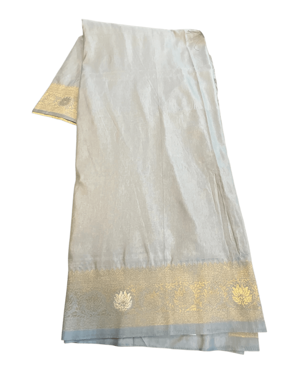 Silver Grey - Traditional Handloom Saree with Blouse Piece - UK stock - 24hr Dispatch - SP2630 KP - Prachy Creations