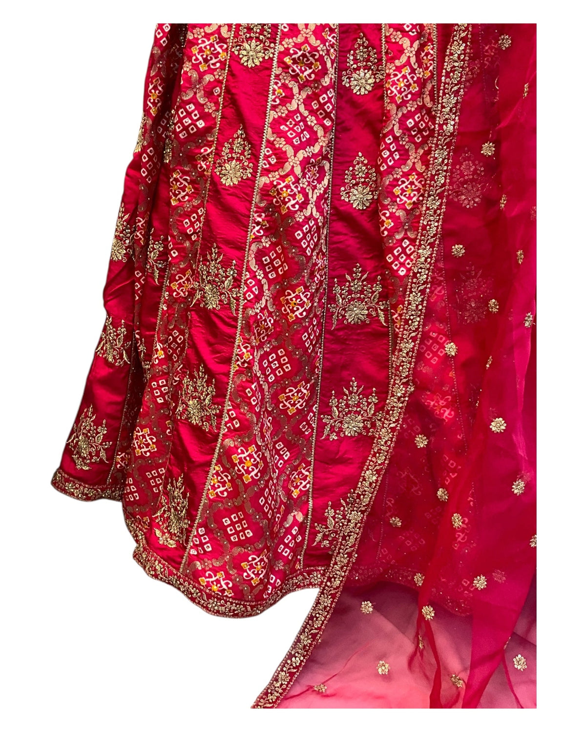 Size 12 / 38" Bust - Fuchsia Magenta Pink - Ready Made Short Top Lehenga Set - UK Stock - 24h Dispatch - SC1655 09HP25 - Prachy Creations