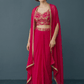 Size 12 (38") - Fuchsia Pink / Magenta - Designer Ladies Short Top Saree Suit - VMK Bhumi PY - Prachy Creations