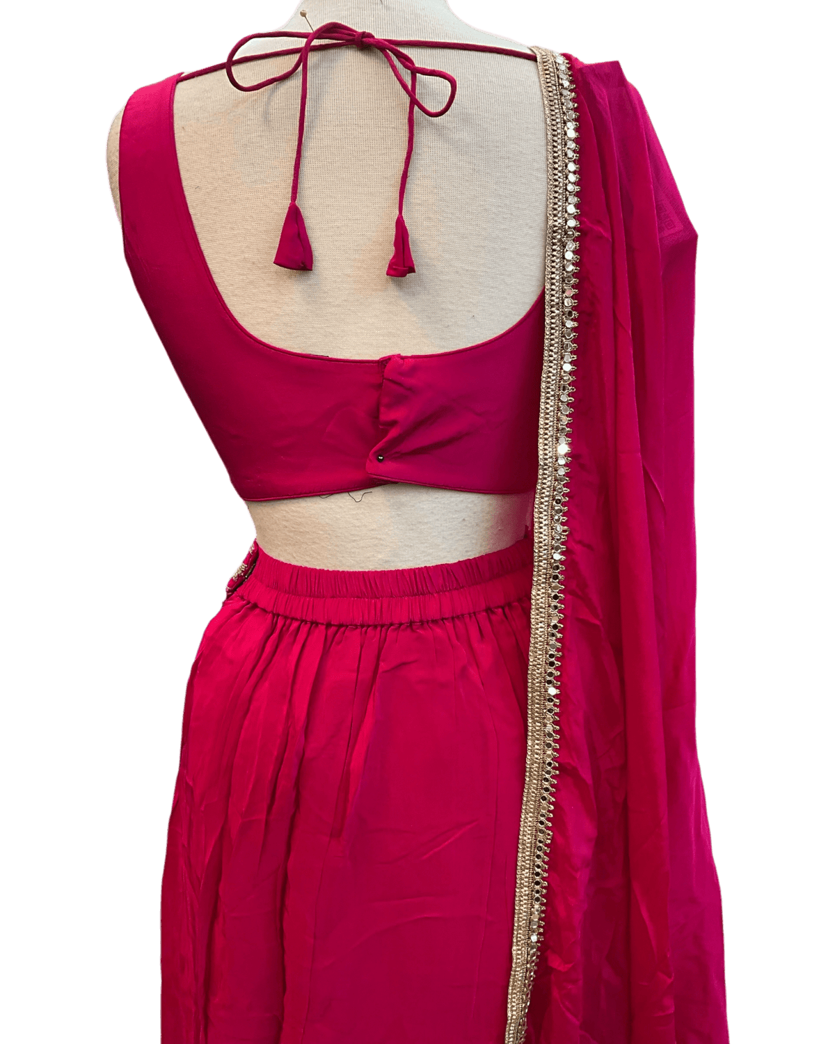 Size 12 (38") - Fuchsia Pink / Magenta - Designer Ladies Short Top Saree Suit - VMK Bhumi PY - Prachy Creations