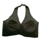 Size 36" / UK 10 - Black - Shimmery Crinkle Halter Neck Saree blouse with cups - UK Stock - Quick Delivery - RNK - R999A-KJ - Prachy Creations