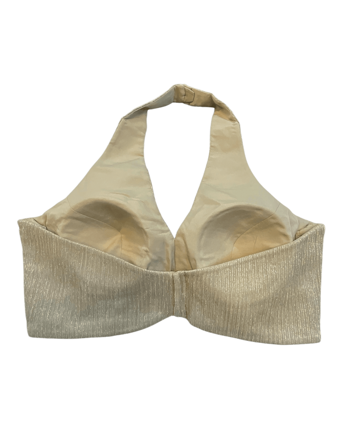 Size 36" / UK 10 - Gold - Shimmery Crinkle Halter Neck Saree blouse with cups - UK Stock - Quick Delivery - RNK - R999A-KJ - Prachy Creations