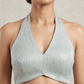 Size 36" / UK 10 - Silver - Shimmery Crinkle Halter Neck Saree blouse with cups - UK Stock - Quick Delivery - RNK - R999A-KJ - Prachy Creations