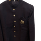 Size 38" Chest - Black - PREMIUM Slim Fit Mens Jute BandhGala / Prince / Chinese Collar Jacket - Fantastic Fit - CS2603 TH - Prachy Creations