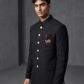 Size 38" Chest - Black - PREMIUM Slim Fit Mens Jute BandhGala / Prince / Chinese Collar Jacket - Fantastic Fit - CS2603 TH - Prachy Creations