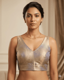 Size 38" / UK 12 - Copper Brown - Silky Saree blouse with cups, Sleeveless - UK Stock - Quick Delivery - RNK - R722A-KY - Prachy Creations