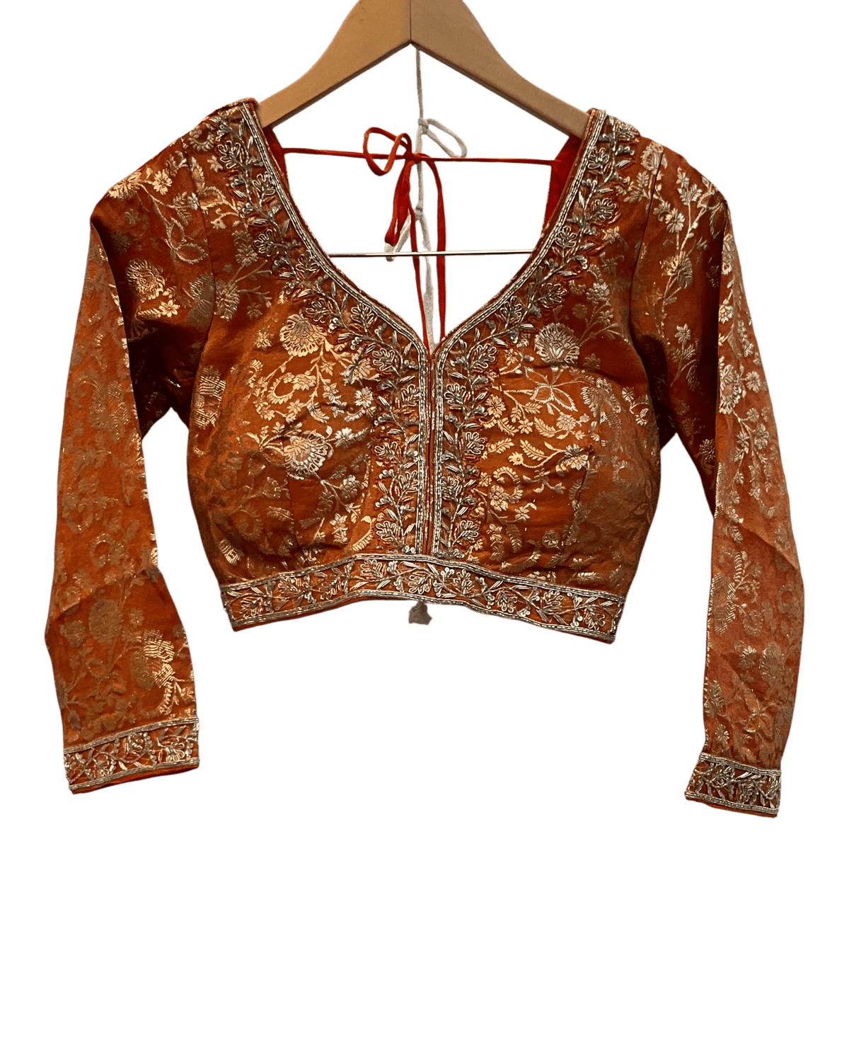 Size UK 12 (38" Bust) Adjustable to Size 14 - Orange - Silky Lehenga Set - Mehndi / Sangeet / Bridesmaids / Weddings / Garba - UK Stock - 24h Dispatch - JF10468 05PA26 - Prachy Creations