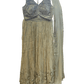 Size UK 12 (38" Bust) Sleeveless - Light Gold - Silky Lehenga Set - Mehndi / Sangeet / Bridesmaids / Weddings / Garba - UK Stock - 24h Dispatch - KM- Balsa 07TR26 - Prachy Creations